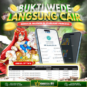 OMEGA89 MAXWIN DI STARLIGHT PRINCESS Rp.28.500.000,- LUNAS!!